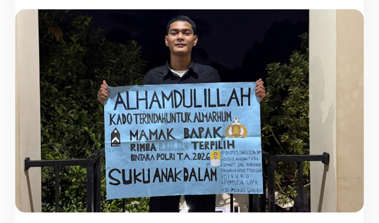 Wujudkan Mimpi Masyarakat Adat, Muhammad Rimba Alaska Putra SAD Tebo Lulus Bintara Polri